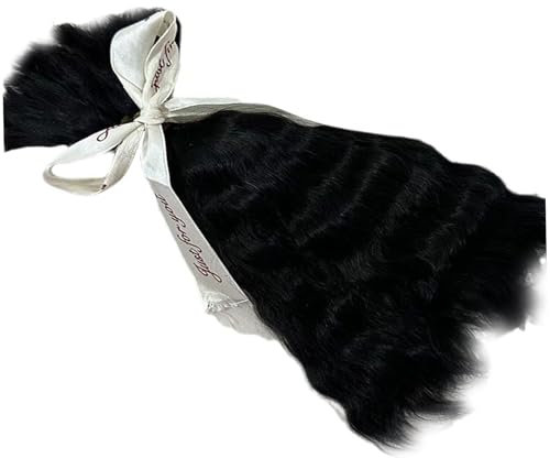 Wedhapy Puppenhaar Haar für Puppen 7,9 Zoll Puppenhaar Tressen Puppenhaar zum Basteln lockiges Puppenhaar zum Umwurzeln DIY Puppenperücken Ersatz Mohair für wiedergeborene Puppe Schwarz