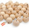EV® Holzkugeln mit Loch - 40 Stück 30mm Durchmesser - Made in Austria - Große Holzperlen mit 6mm Bohrung, Gedrechselt aus Hochwertigem Buchenholz