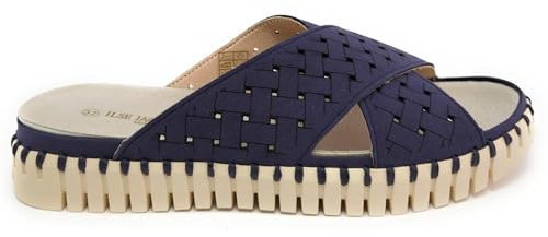 Ilse Jacobsen GEMÜTLICH Y ELEGANTE SLIPPER DAMEN HORNBÆK TULIP 1077 BLAU talla 38