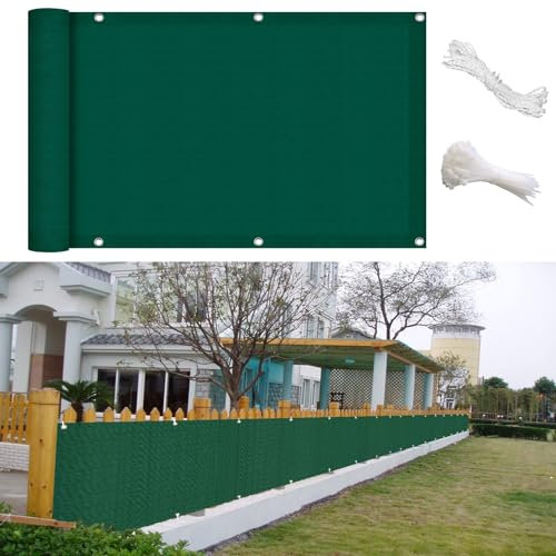 GAIFNAG Sichtschutzmatte, Sichtschutz Balkon 70 x 350 cm Balkonverkleidung Sichtschutz, Sichtschutz Windschutz Matte HDPE Gewebe, Uv-Schutz, Wetterfest für Balkon Garten im Freien, Dunkelgrün