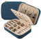 Dajasan Reise Schmuckkästchen, Klein Schmuckaufbewahrung, Schmuckschatulle für Damen Mädchen, Samt Schmuckbox, Schmuck Organizer für Ringe, Ohrringe, Halskette, Armbänder (Blau)