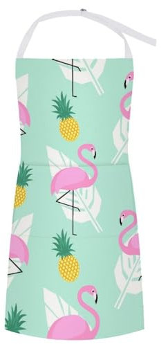 NYKVTG Delantal De Cocina Flamenco Delantal Chefs Cocina Ajustables Para Cocina Restaurante Cafetería 70×80cm