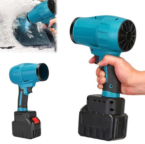 Soffiatore Elettrico per Auto, Asciugatore Portatile da 21V con Batteria da 3000mAh e Adattatore Soffiatore Elettrico per Polvere Spolverino Turbo Soffiatore per Auto Tastiera Portatile Divano