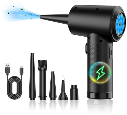 Tdyatocept Plumero de Aire Comprimido para Teclado de Computadora 51000 RPM Mini Limpiador de Polvo de Aire Inalámbrico Eléctrico