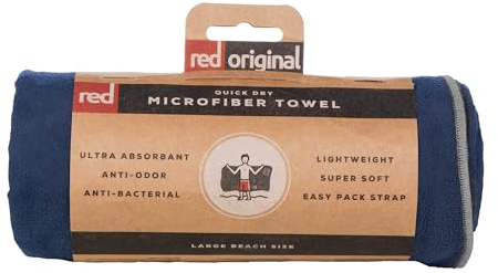 Red Original Large Microfibre Beach Towel - Compact, Lightweight & Quick Dry (Blue)