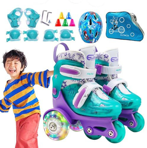 Rollschuhe für Anfänger, Rollschuhe für - -Rollschuhe für Einsteiger, Rollschuhe für Alter von 3-8 Jahren, mit Leuchtrollen, für Eisbahnen