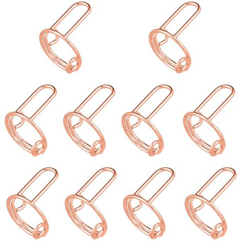 10 Stk Nagelringe, Verstellbar Wiederverwendbar Fingernagelringe Kupferne Fingerkuppen Nagelringe Anlaufgeschützte Abnehmbare Wudu Nagelringe für Nagellack Dekoration (Roségold)