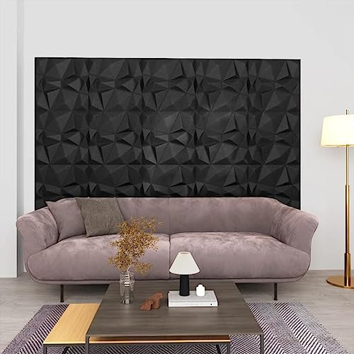 BOWEKAM Home & Garden-3D Wandpaneele 24 Stück 50x50cm Diamant Schwarz 6m - Möbel Wahl