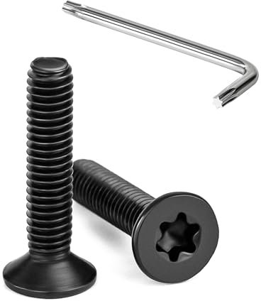 Tunejoy Vis à Tête Fraisée Torx M4 x 20 mm Noir Vis à Six Pans Creux en Acier Inoxydable A2 V2A à Tête Fraisée Métaux avec Clé T20 Filetage Complet 20 Pièces