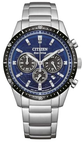 Citizen Eco-Drive Solar Chrono - Reloj de Pulsera para Hombre, 39 mm de diámetro, Varios diseños, Plata, Moderno