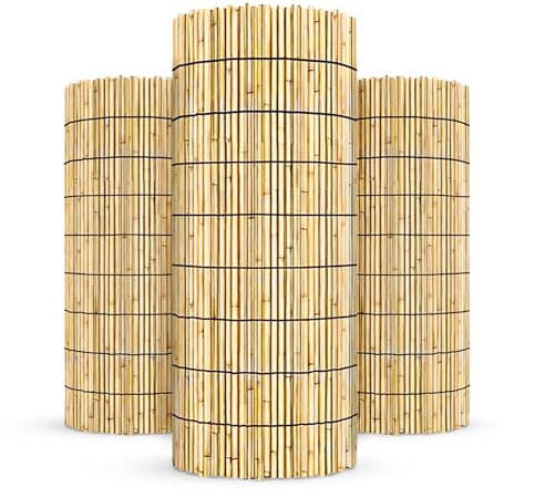 SG Traders Natural Bamboo Reed Fence Screening Roll – Durable Privacy Screen for Garden, Patio, Balcony & Outdoor – Thick, Weatherproof – Easy to Install, Decorative Fencing Panel (1 x 3m)