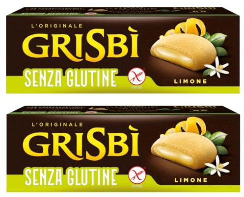 Matilde Vicenzi Gluten Free Grisbi Cream Italian Biscuits Cookies | 2 x 150g Packs (Lemon)