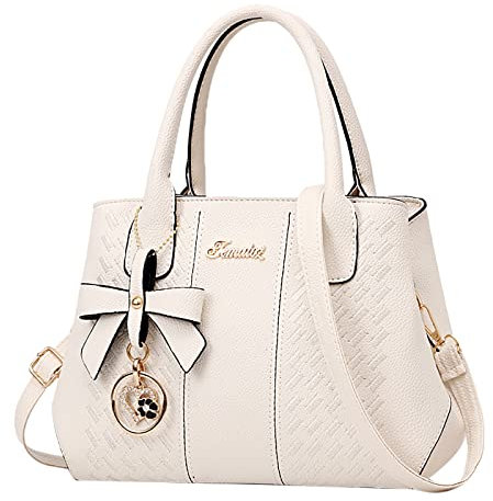 VaiKanhai Lederboden Für Taschen Häkeln -Mutter-Handtasche mittleren Alters Taschen Häkeln Set (White, One Size)