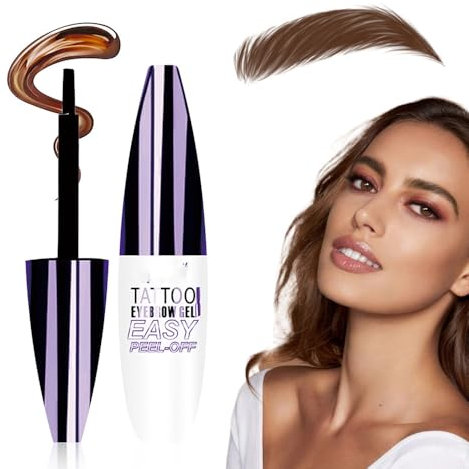 Augenbrauenfarbe, 2025 Neu Waterproof Eyebrow Gel, Wasserfestes Augenbrauen Tattoo Augenbrauentattoo Peel Off Tattoo Brow Gel Tint Langanhaltende für Volle Definierte Brauen (01#)