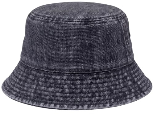 Hatstar Vintage Fischerhut Jeans Bucket Hat, 100% Baumwolle, Unisex Smiling Face Hut, Faltbar, Outdoor Sommerhut Sonnenhut, Freizeithut für Wandern Camping Reisen Angeln, Damen und Herren