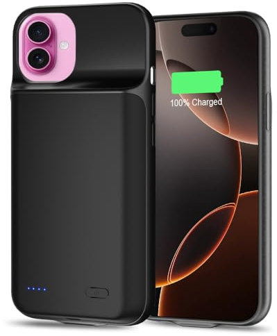 [7000mAh] Battery Case for iPhone 16 Plus,2025 New Upgrade High Capacity Rechargeable Extended Battery Pack Charging Case, Protective Portable Smart Backup Charger Cover for iPhone 16 Plus(1 Pack)