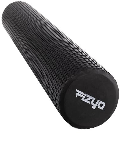 Fizyo Schaumstoff Roller – Pilates Rolle für Faszienmassage, Yoga Rolle für Wirbelsäule, EVA Faszienroller für Muskelregeneration & Fitness, Schwarz, 45x15 cm (Schwarz, 90x15 cm)