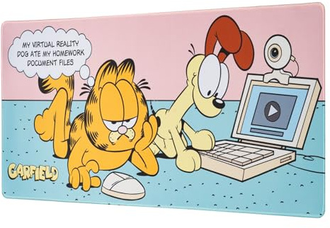 Grupo Erik Garfield Large Mouse Mat, Gaming Mouse Pad XXL - Gamer Gifts | 80 x 35 cm Water Resistant Non-Slip Desk Mat Large, Gaming Desk Accessories - Garfield Cat Gifts, Gaming Gifts for Gamers
