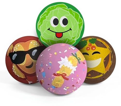 SPORTSPET Tough Bounce Christmas Dinner Dog Balls, PACK OF 4 (65mm) | Durable Fetch Toy, Tennis Ball Size, Christmas Dinner Edition, dog balls indestructible, dog toys indestructible