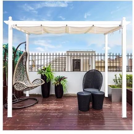 Auvent rétractable pour pergola - Protection UV en maille solide et de rechange - Auvent pour pergola d'extérieur (l : 1 m)