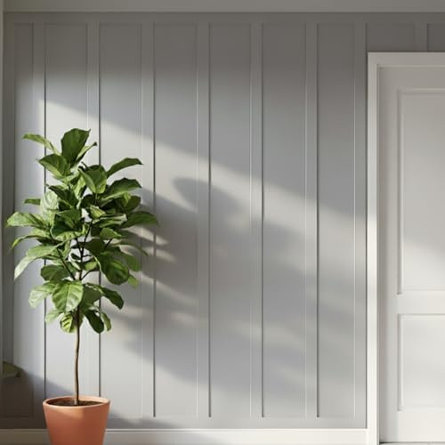 Shaker MDF Wall Wainscoting Kit -10x100cm MDF Slats, DIY Shaker Wall Panels for Feature Walls, Sleeping Room & Interiors, Paintable Smooth MDF Kits for Decorative Wainscoting & Home Decor - Pack of 10