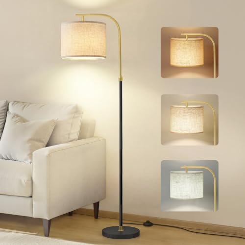 VASAGLE Lampada da Terra, Regolabile in Altezza 151-176 cm, Attacco E27