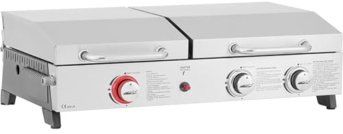 Plancha Gasgrill mit Rost und Plancha Flamo - 3 Brenner - Grau