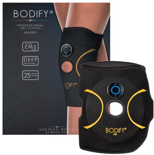 Bodify® EMS Knietrainer Pro - Gezielte Stimulation der Knie Muskulatur! - Muskelaufbau - EMS Training - Kniemuskeltrainer - für Männer und Frauen - DAS ORIGINAL