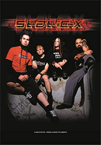 Heart Rock Bandiera Originale STATIC-X-BAND SHOT Tessuto, Multicolore, 110x75x0.1 cm