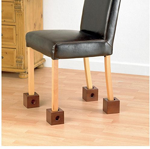 Homecraft Wooden Furniture Raisers, Elephant Feet Bed, Chair and Sofa Raisers, Pack of 4 cubes, 3 Rise, Up to 380kg support