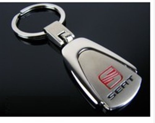 CREATIONSMOTORSPORT Porte-clés Seat plaqué chrome et aluminium brossé