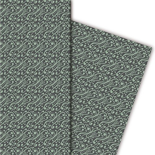 Kartenkaufrausch Edles Vintage/Jugendstil Geschenkpapier Set für liebe Geschenkverpackung, 4 Bögen, 32 x 48cm Dekorpapier, Musterpapier zum Einpacken, basteln, scrapbooking