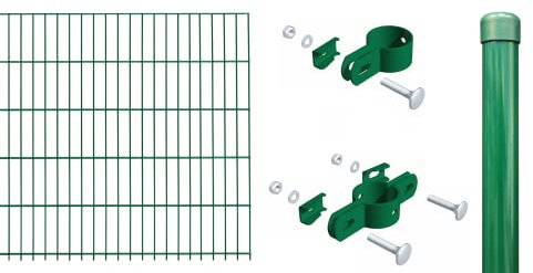 Alberts 632809 Einstab-Gittermatten-Set | Garden Typ 8/6/4 | verschiedene Längen und Höhen | grün | 2000 x 750 mm | Zaunlänge: 10 m