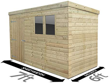 Total Sheds 7x6 Pent Shed7ft (2.1m) x 6ft (1.8m) Shed Garden Shed Timber Shed