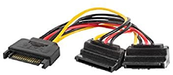 Lanberg CA-SASA-10CU-0015 Sata (15Pol) Stecker auf Sata (15Pol) 90 Buchse X2, 15 cm Mehrfarbig