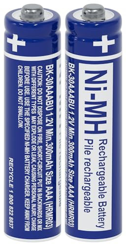 RocketBus BK-30AAABU - Confezione da 2 batterie ricaricabili NiMH per batteria del telefono cordless Panasonic KX-TG7875S KX-TGF575S KX-TGE233B KX-TGF352N KX-TGE475S