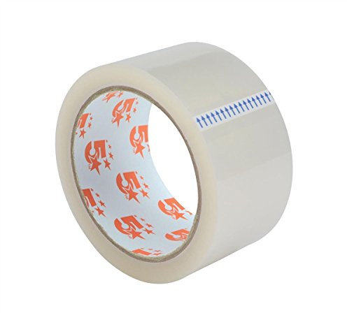 5 Star Clear Tape Roll Large (3 Pack) 48mm x 66m Easy-Tear Parcel Tape Clear Polypropylene Tape