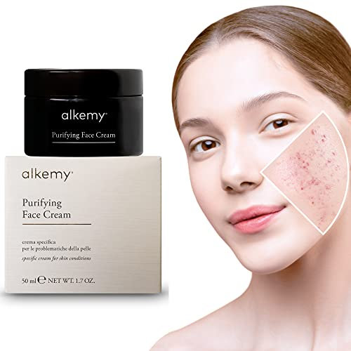ALKEMY Creme gegen Pickel und Hautunreinheiten, Akne Behandlung Dermatologisch Getestet, Gesichtscreme mit stark beruhigende und reinigende Wirkung, reduziert Talg – Naturkosmetik, PURIFYNG FACE CREAM