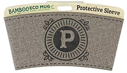 History & Heraldry Bamboo Eco Travel Mug Pre Personalised Heat Sleeve - InitialP