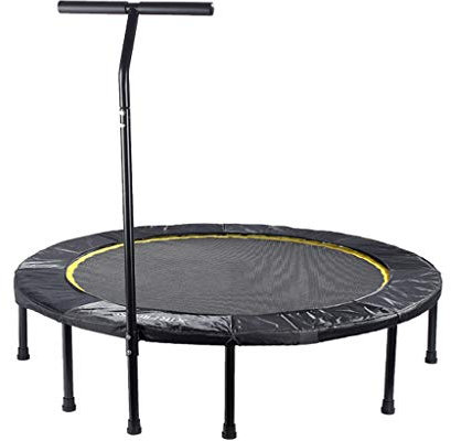 Boden Trampoline Outdoor Indoor Bungee Sport Jumping Fitness Einfache Montage Rundes Flexibles Trampolin mit verstellbarem Handlauf, Fitness-Trampolin für Erwachsene, geräuschloses und sicheres Bung