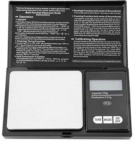 1 KG Mini Tragbare Hohe Präzision LED Digitale Taschenwaage Gold Silber Diamant Schmuck Stein Edelstahl Material Feinwaage(100g/0.01g)