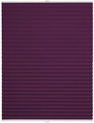 ondeco Thermo-Plissee auf Maß für alle Fenster innen, ohne Bohren, Montage Klemmträger bis 27 mm, Sonnenschutz-Rollo lichtschutz und Blickdicht Lila B: 71-80 cm, H: 40-100 cm