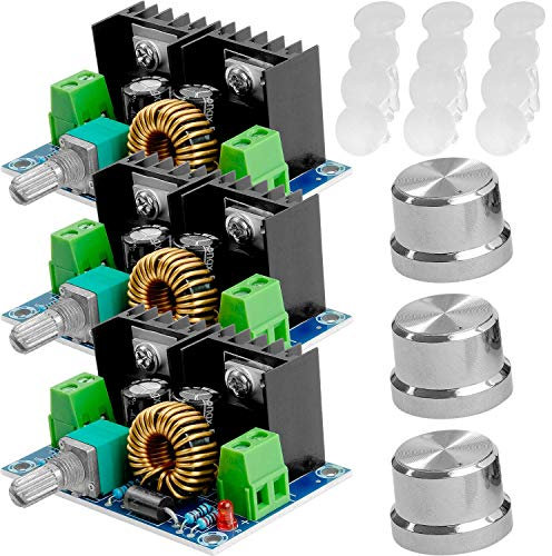 AZDelivery 3 x XL4016E1 DC-DC Step Down Buck Converter mit erweitertem Potentiometer, Spannungswandler PWM Einstellbar 4-40V auf 1.25-36V 8A Step Down XH-M401 kompatibel mit Arduino inklusive E-Book!