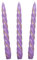 Auswahl Farbe + Menge - gold verzierte Spiralkerze Spitzkerze Stabkerze Renaissancekerze Tafelkerze Leuchterkerze ca. Ø 22 x 220 mm gedreht hier: 3 Kerzen flieder (matt) / gold