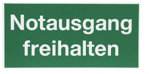 Fluchtweg Notausgang Schild Aufkleber nachleuchtend - Notausgang freihalten