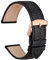 WOCCI 14mm Uhrenarmband Leder für Damen und Herren, Geprägtes Alligator, Roségoldene Schnalle (Schwarz)