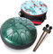 Ubblove Steel Tongue Drum 11 Noten 15,2 cm Handpan Drum Percussion Instruments with Mallets Bag for Meditation Musical Education Concert Party Gifts - Green