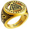 FaithHeart goldener Nordischer Valknut Fingerring im Runenkreis Wikinger Siegelring in Ringgröße 56.9mm Viking Siegelring mit Gravur für Herren Damen Männer