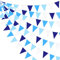 10M/32Ft Blau Weiß Wimpelkette Banner Party Dekorationen Stoff Wimpel Dreieck Flagge Girlande für Hochzeit Geburtstag Babyparty AHOI Anker Seepirat Unter dem Meer Weihnachten Winter Heimdekoration