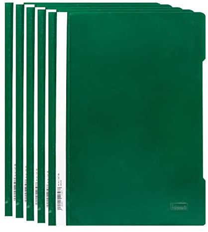 Idena 11347 - Schnellhefter DIN A4, aus PP, Stärke 250 µ, grün, 5 Stück